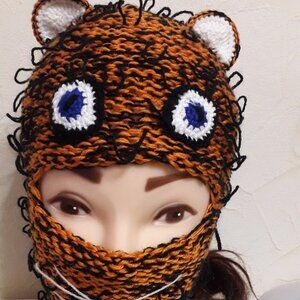 Handmade  Balaclava – Crochet Creature Mask Blue Eyes